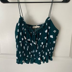 Green Floral Top